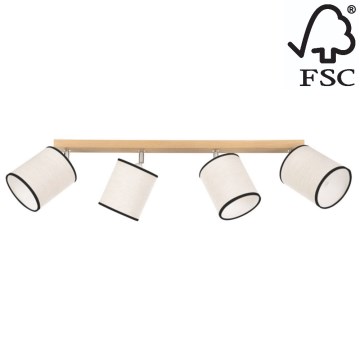 Стельовий точковий світильник BOHO 4xE27/25W/230V дуб – сертифіковано FSC