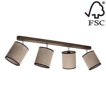 Стельовий точковий світильник NEGRO 4xE27/25W/230V сосна – сертифіковано FSC