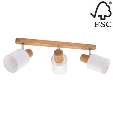 Стельовий точковий світильник TRENDY 3xE27/15W/230V сосна – сертифіковано FSC