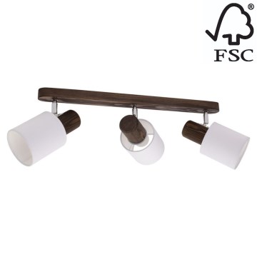 Стельовий точковий світильник TRENDY 3xE27/15W/230V сосна – сертифіковано FSC