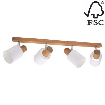 Стельовий точковий світильник TRENDY 4xE27/15W/230V сосна – сертифіковано FSC