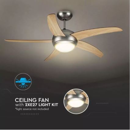Стельовий вентилятор 2xE27/20W/230V діаметр 132 cm + пульт дистанційного керування
