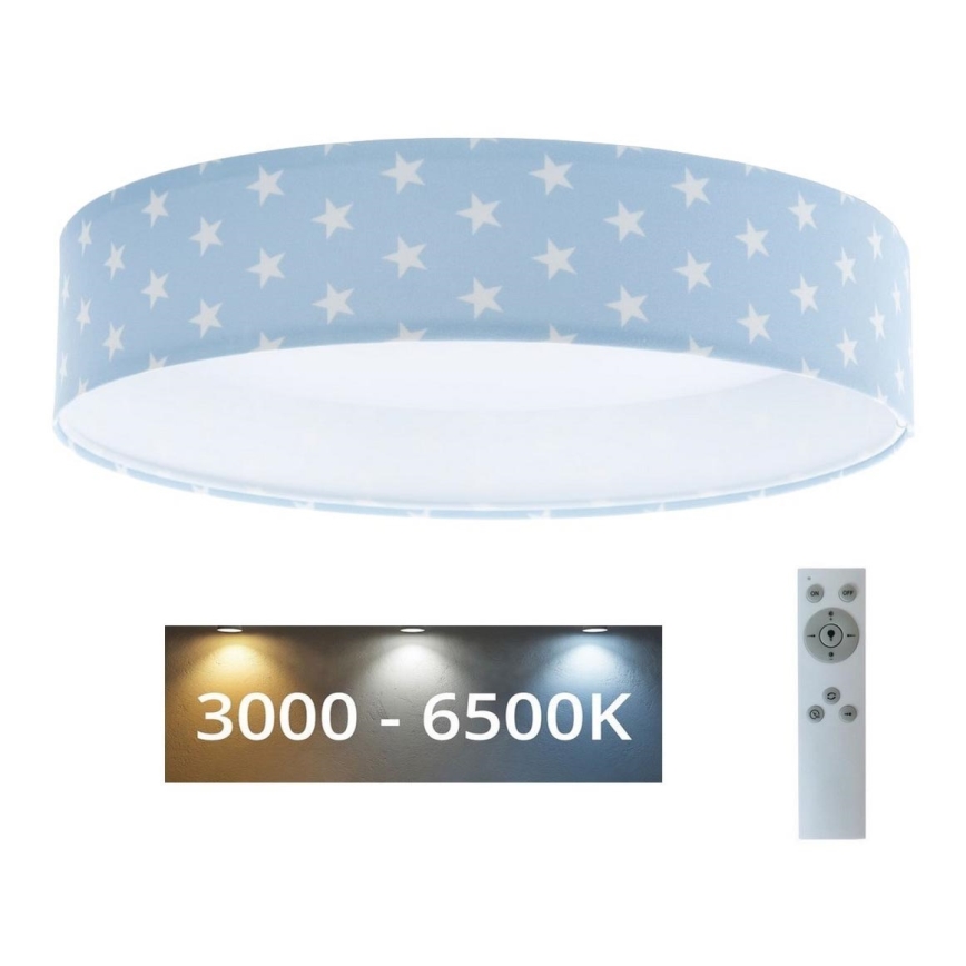 Стельовий LED світильник з регулюванням яскравості SMART GALAXY KIDS LED/24W/230V 3000-6500K зірочки синій/білий + дистанційне керування