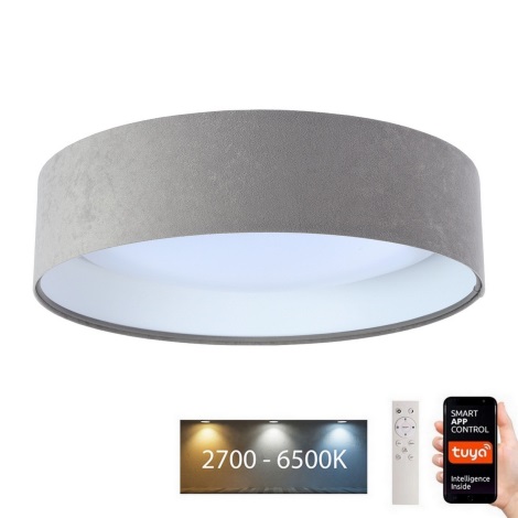 Стельовий LED світильник з регулюванням яскравості SMART GALAXY LED/24W/230V ⌀ 45 см 2700-6500K Wi-Fi Tuya сірий/білий + дистанційне керування