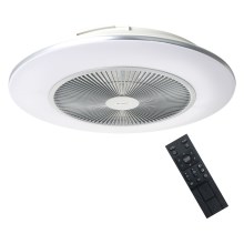 Стельовий LED світильник з регулюванням яскравості та вентилятором ARIA LED/38W/230V 3000-6000K срібний + дистанційне керування