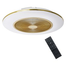 Стельовий LED світильник з регулюванням яскравості та вентилятором ARIA LED/38W/230V 3000-6000K золотий + дистанційне керування