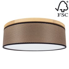 Стельовий світильник BENITA 2xE27/25W/230V діаметр 48 см коричневий/дуб – FSC сертифіковано