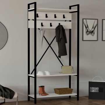 Стенка для прихожей ALFA 180x90 см белый/черный