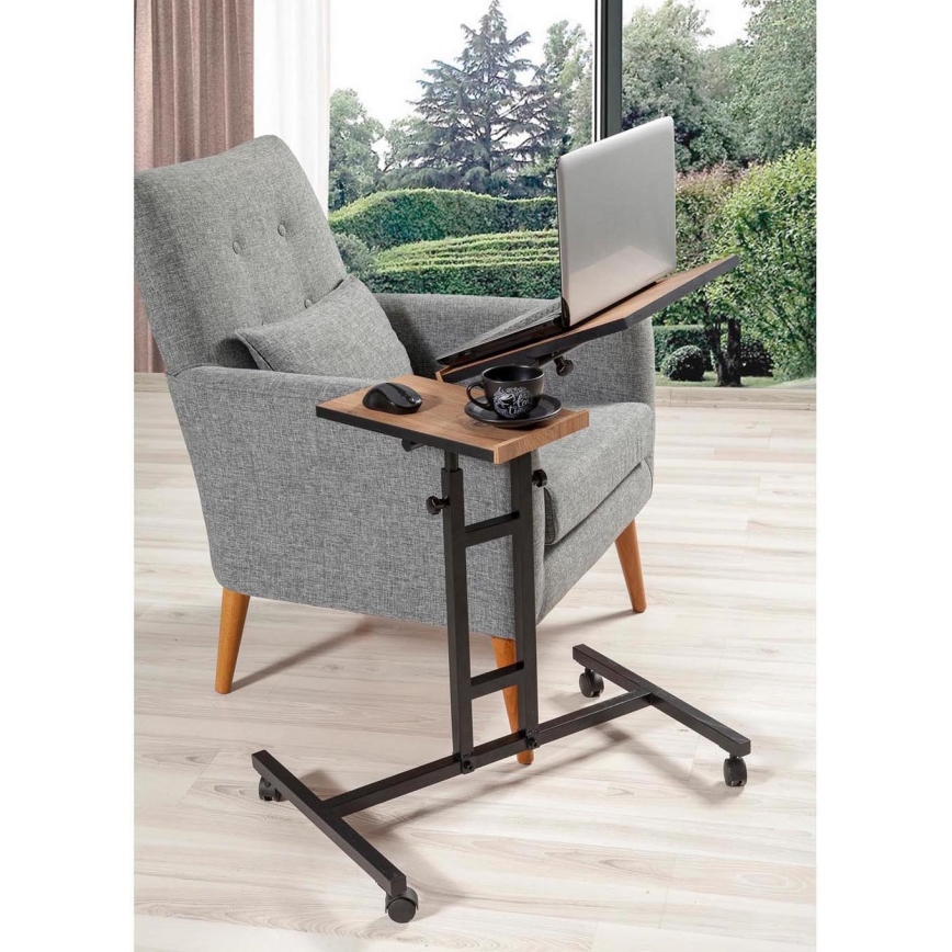 Стіл з регулюванням положення GLEN 87x67 см коричневий/чорний
