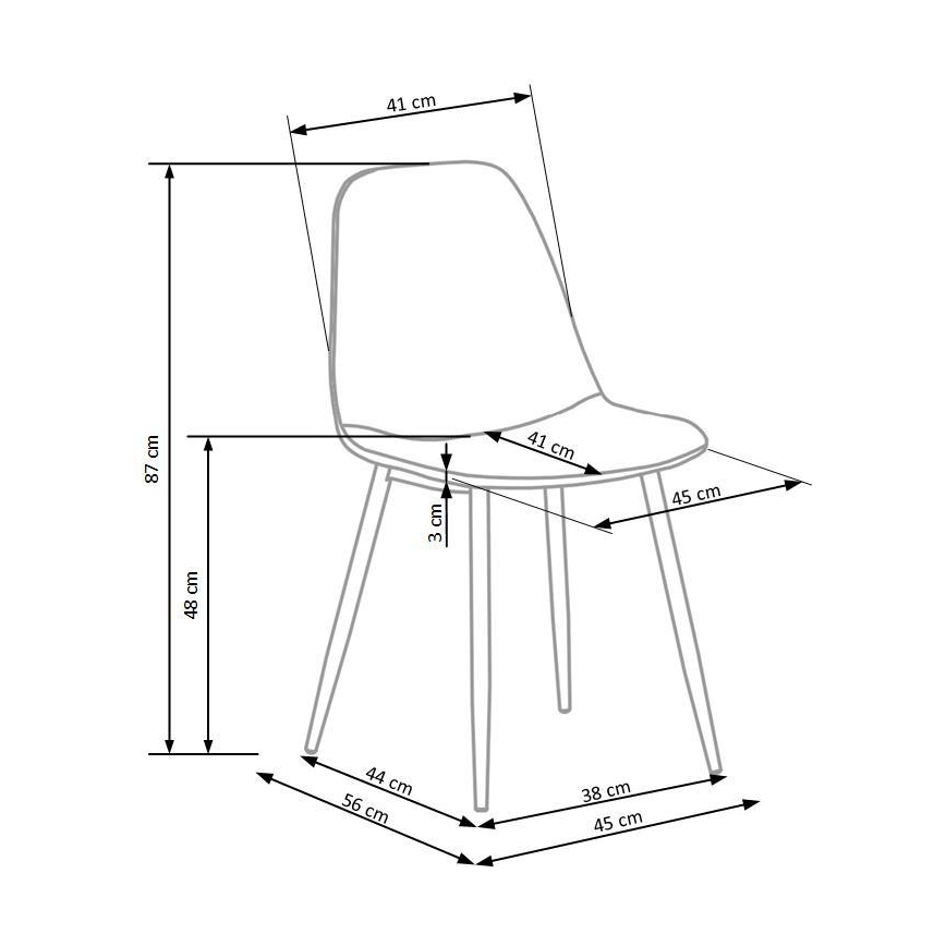 Стілець для їдальні KINDREL, 1 шт., сірий