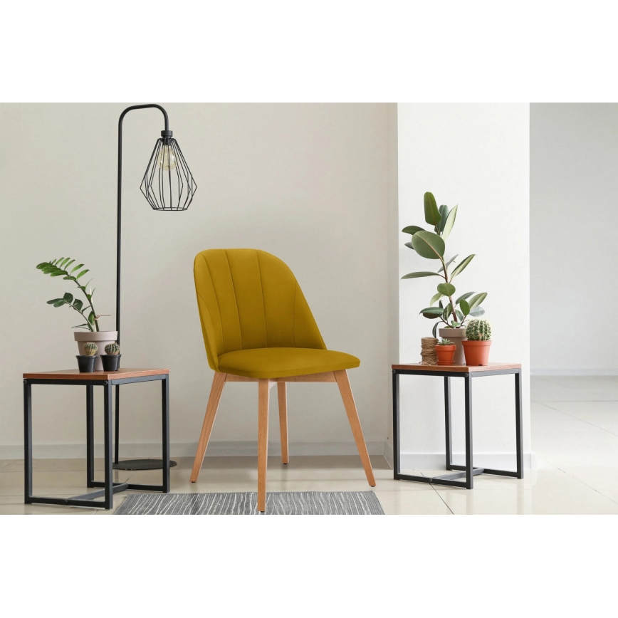 Обідній стілець RIFO 86x48 см жовтий/світлий дуб