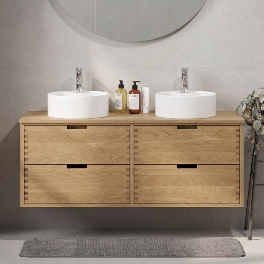 Стільниця під умивальник FOREST 120 см бежева/дуб