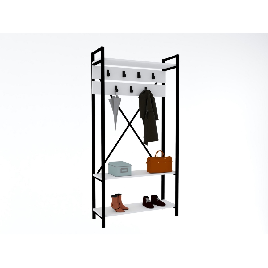 Стінка для передпокою ALFA 180x90 см білий/чорний