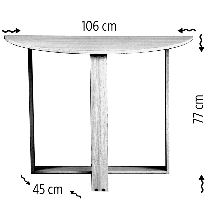 Стол MIDDLE 77x106 см белый