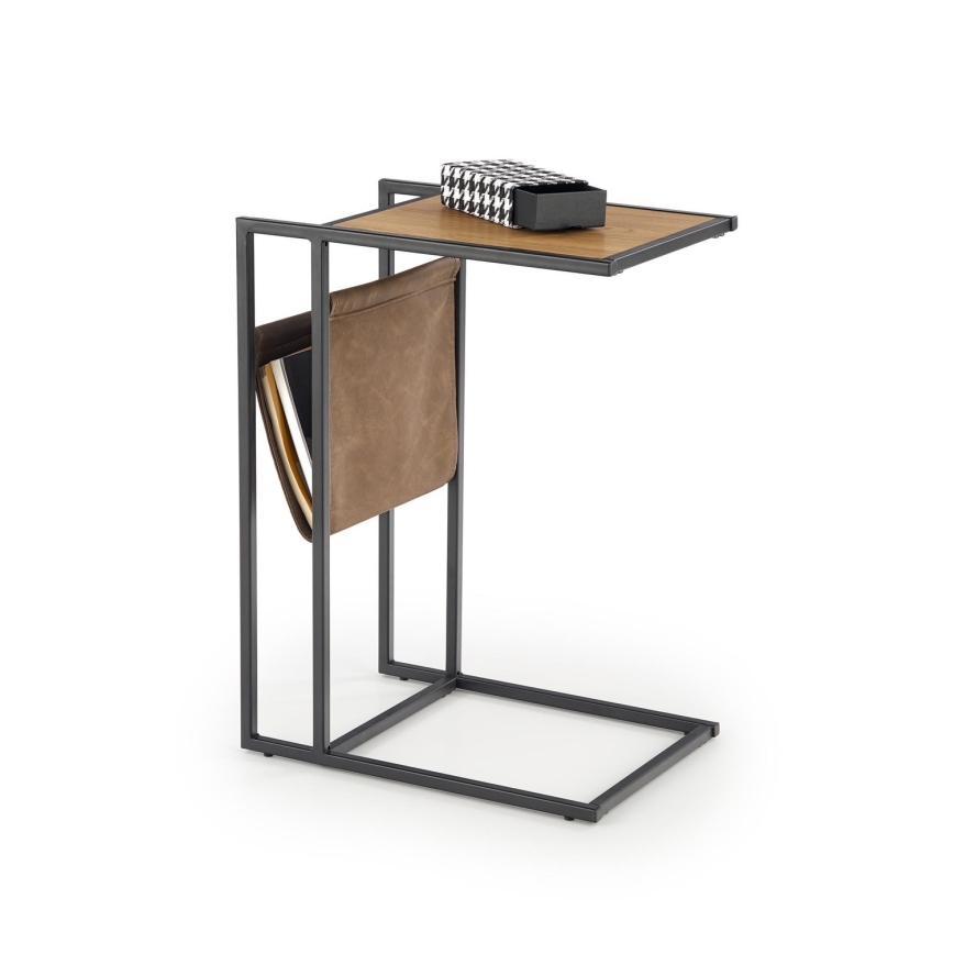Столик COMPACT 65x47 см черный/коричневый