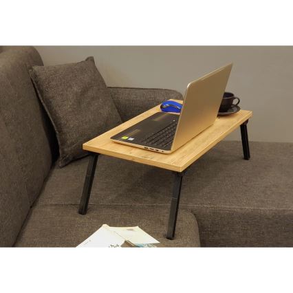 Столик для кровати GUSTO 24,5x60 см бежевый/черный