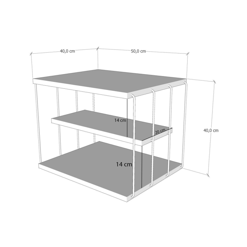 Столик LIFON 40x50 см коричневый/черный