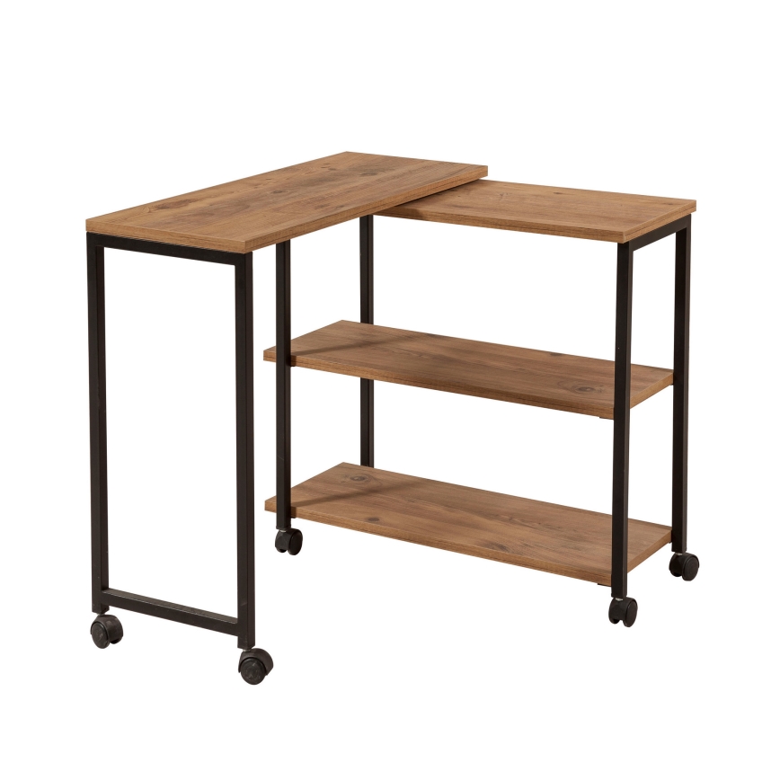 Столик MELIN 63x70 см коричневый/черный