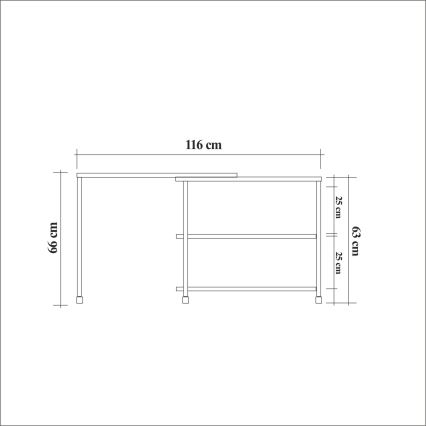 Столик MELIN 63x70 см коричневый/черный