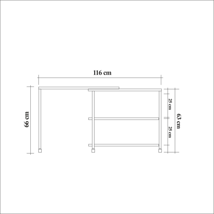 Столик MELIN 63x70 см коричневый/черный