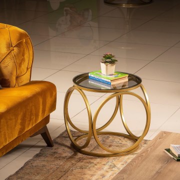 Столик MIMO 40x40 см золотистый/черный