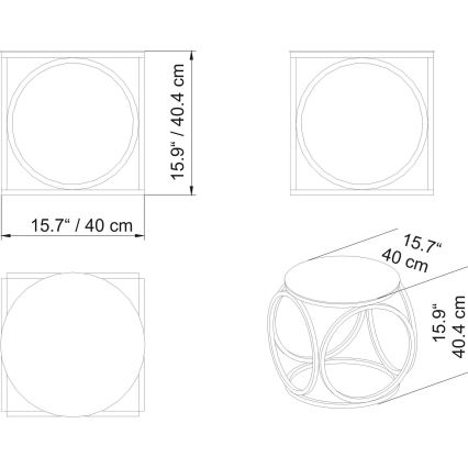 Столик MIMO 40x40 см золотистый/черный