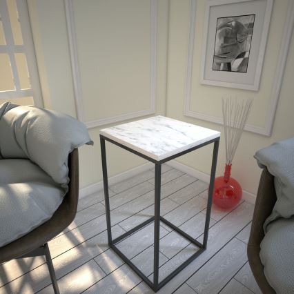 Столик PURE 62x35 см белый/черный