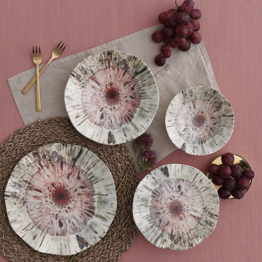 Столовий набір 24 шт. різнокольоровий/порцеляна