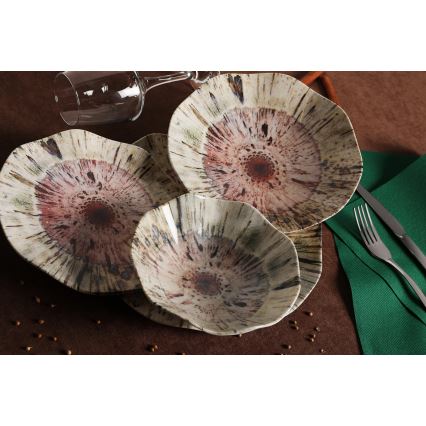 Столовий набір 24 шт. різнокольоровий/порцеляна