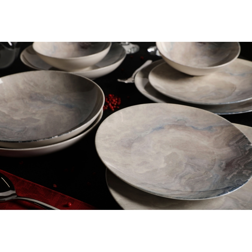 Столовий набір 24 шт. коричневий/порцеляна