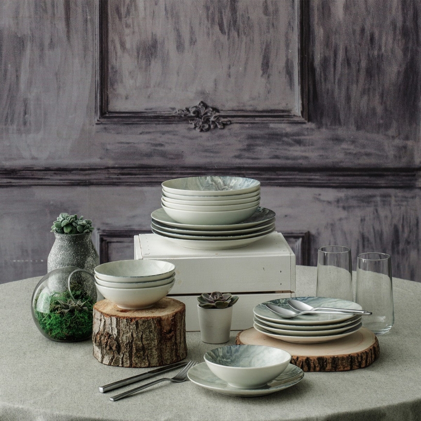 Столовий набір 24 шт. коричневий/порцеляна