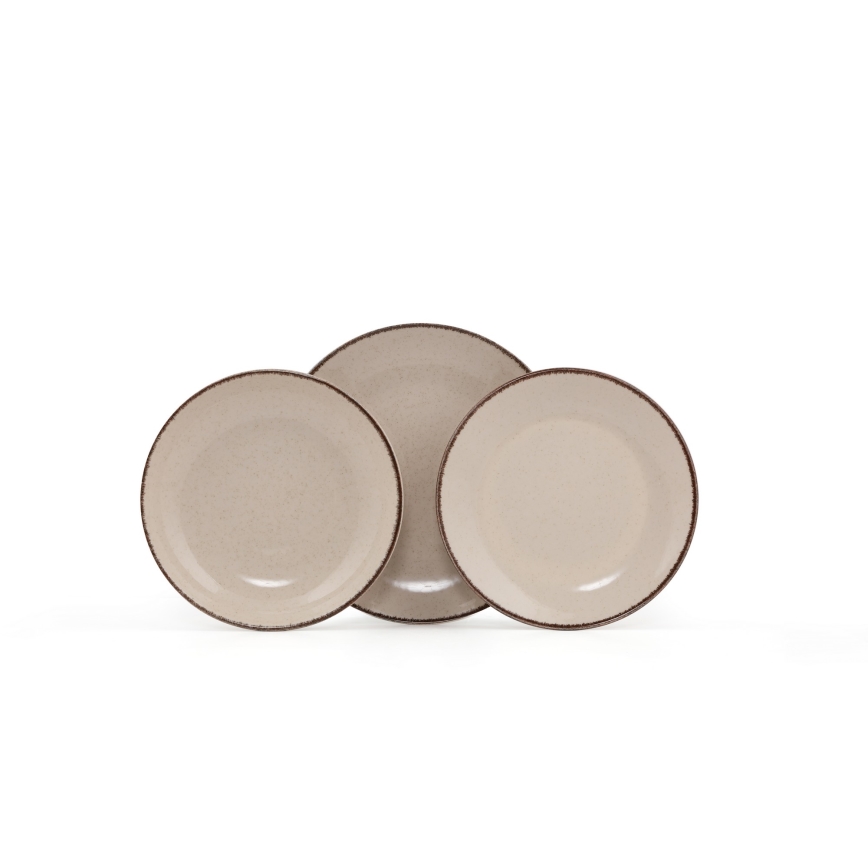 Столовий сервіз 18 шт бежевий/порцеляна