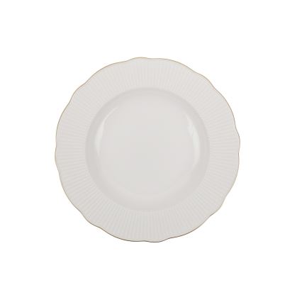 Столовий сервіз, 18 шт., білий із золотим декором, порцеляна