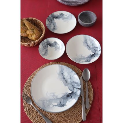 Столовий сервіз 24 предмети білий/чорний/фарфор