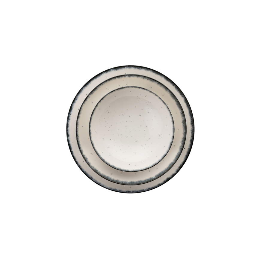 Столовий сервіз 24 шт. білий/чорний/порцеляна