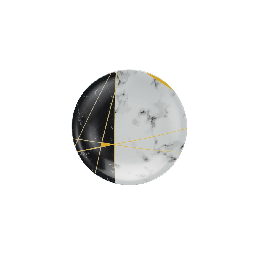 Столовий сервіз, 24 шт., чорний/білий/золотий/порцеляна