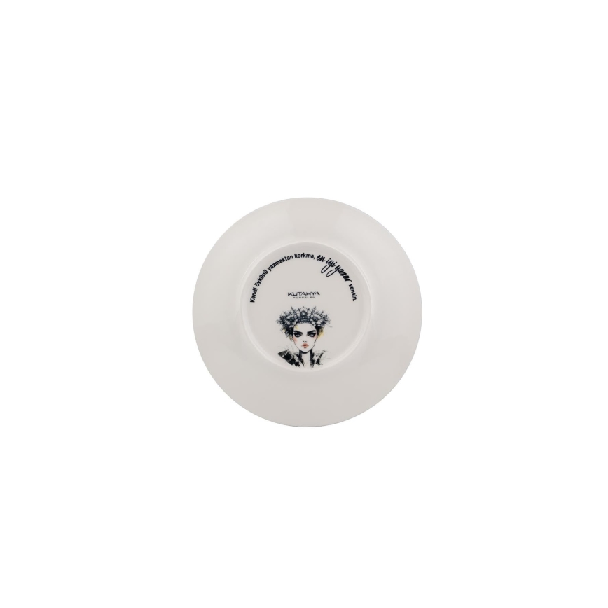 Столовий сервіз 4 шт. чорний/білий/порцеляна