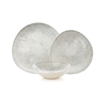 Столовий сервіз із 24 шт., сірий/фарфор