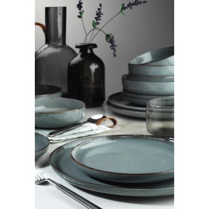 Столовый набор 16 предметов серый/фарфор