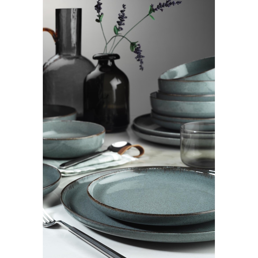 Столовый набор 16 предметов серый/фарфор