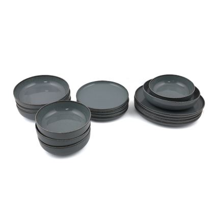 Столовый набор 16 предметов серый/фарфор