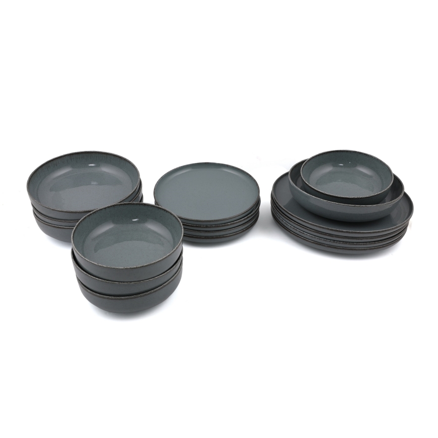 Столовый набор 16 предметов серый/фарфор