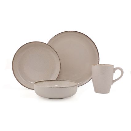 Столовый набор, 16 шт., бежевый, фарфор
