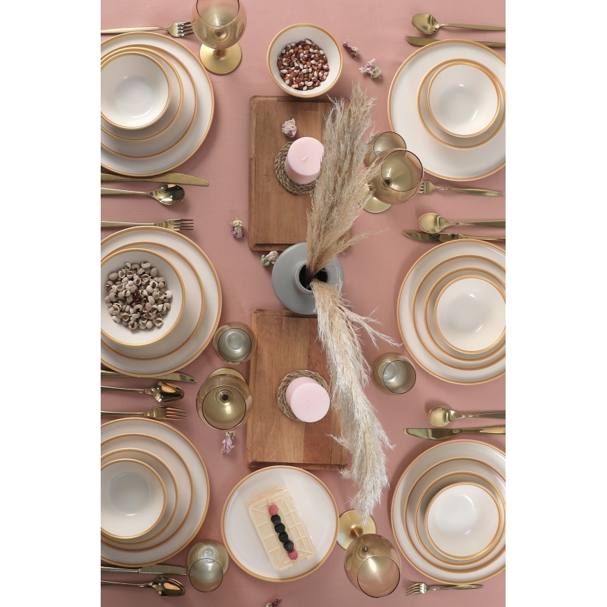 Столовый набор, 24 предмета, бежевый/керамика