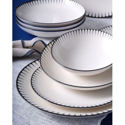 Столовый набор 24 шт. белый/черный/фарфор