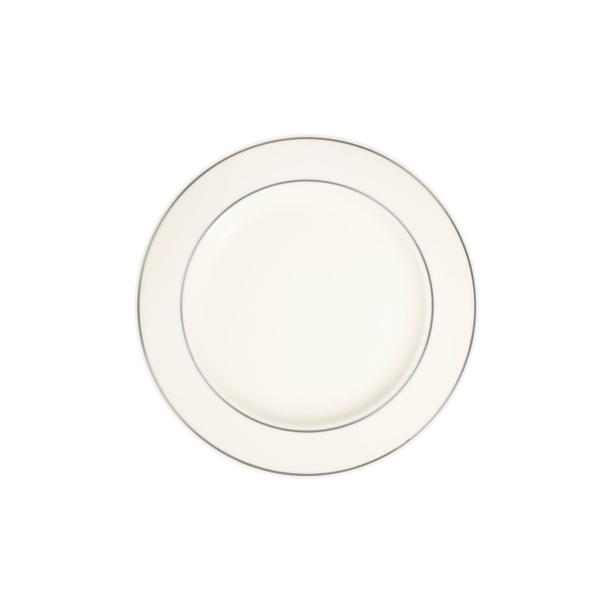 Столовый набор, 24 шт., белый/серебристый, фарфор