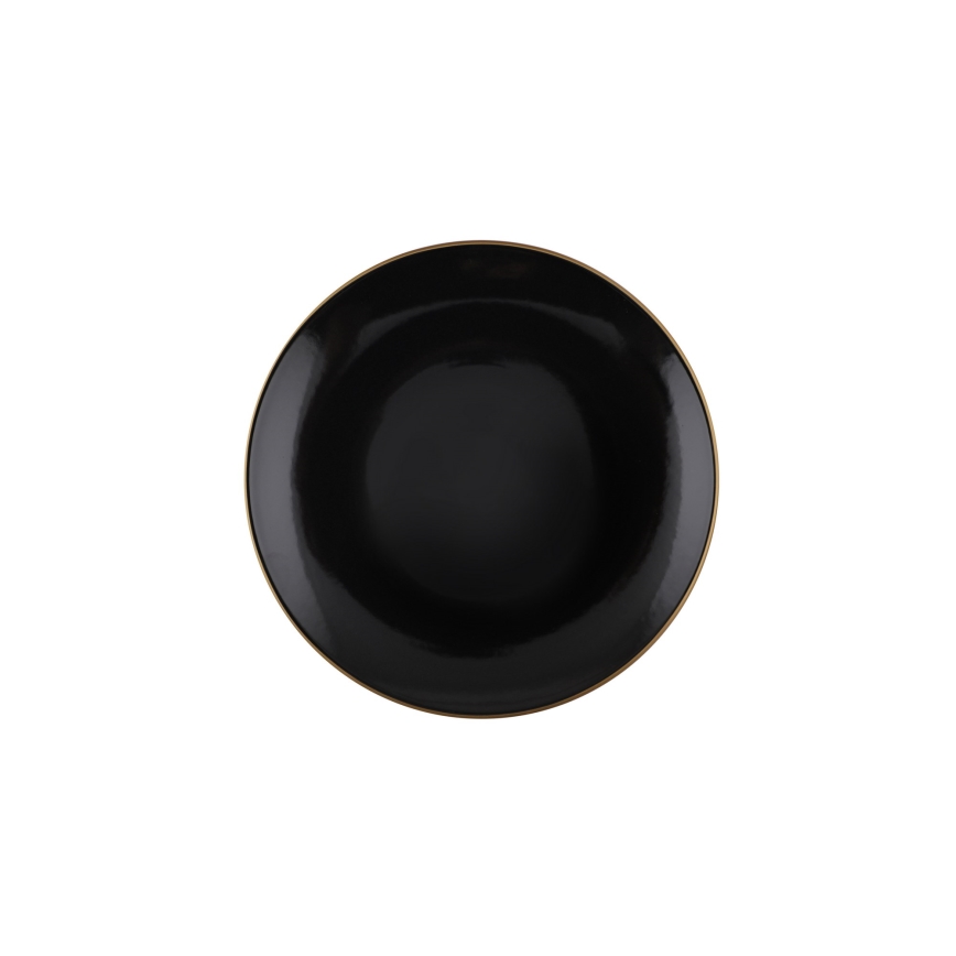 Столовый набор 24 шт. чёрный/золотой/керамика