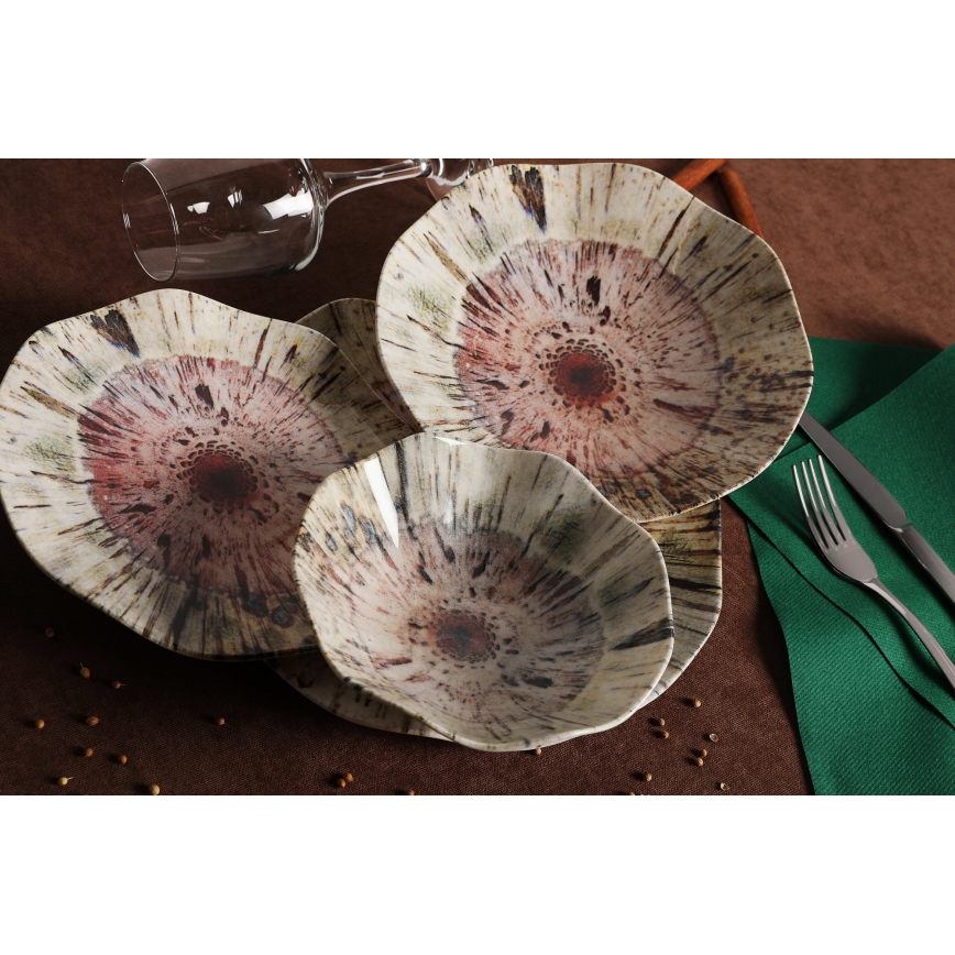 Столовый набор, 24 шт., разноцветный/фарфор