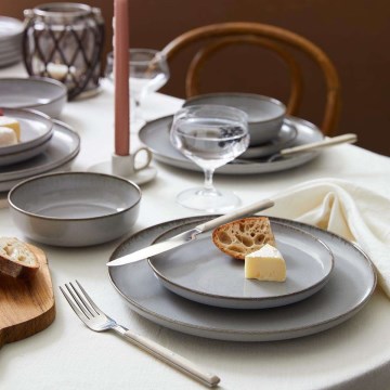 Столовый набор 24 шт. серый/фарфор