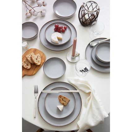 Столовый набор 24 шт. серый/фарфор